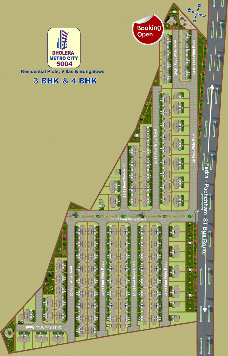 layout bungalows Dholera Metro City-5004