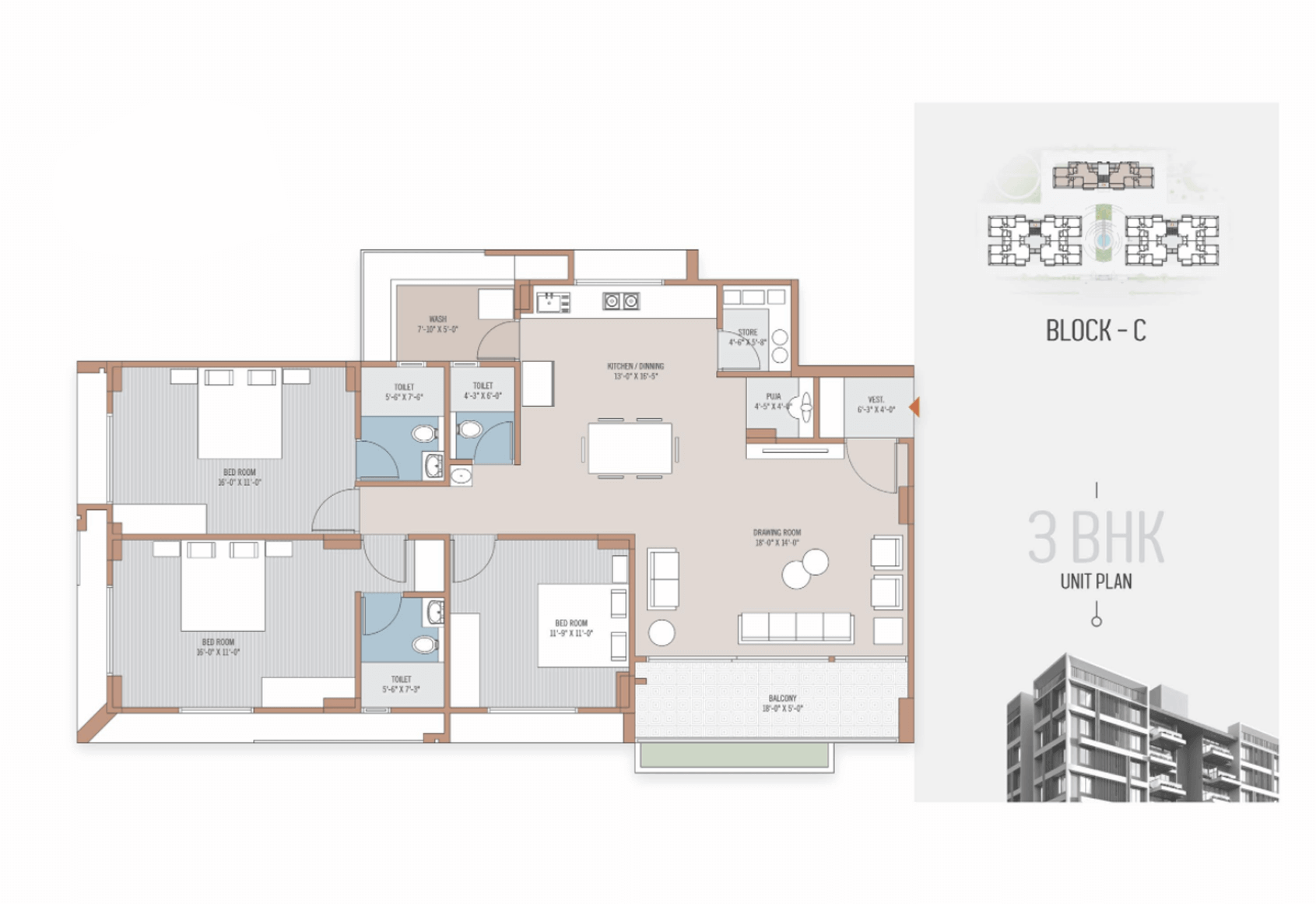 3 BHK Apartments in @ Gandhinagar