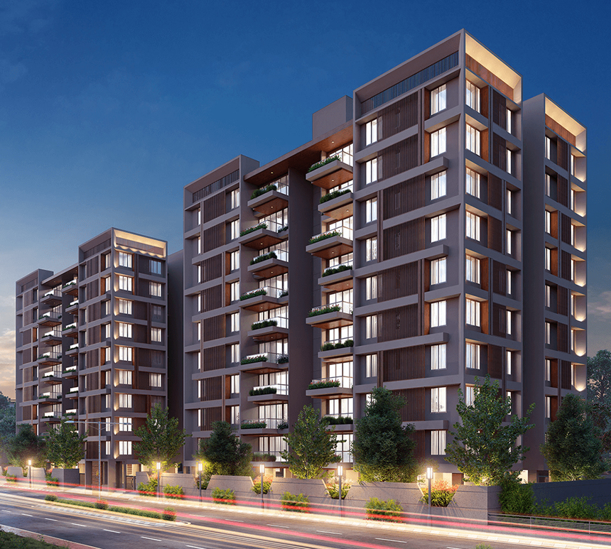 3 BHK Apartments in Gandhinagar.