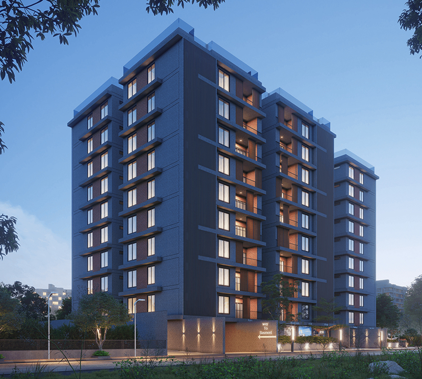 3 BHK Apartments for 45 Families in Gandhinagar